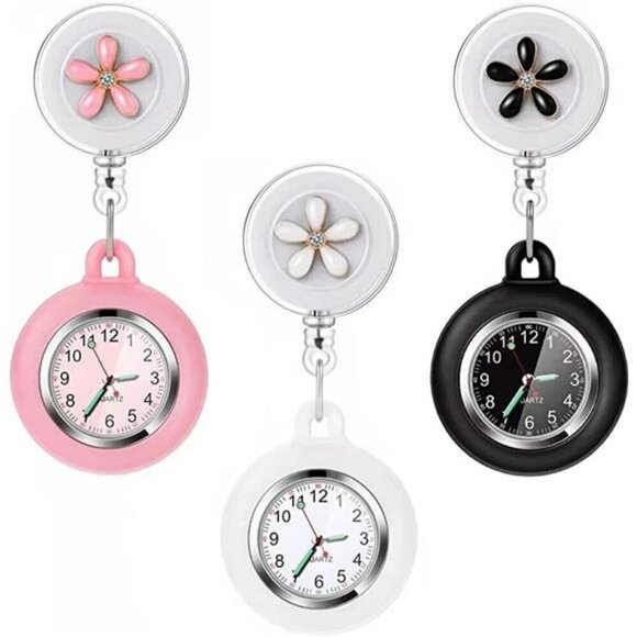 Nurse Watch Glow Pointer in The Dark Clip Watch Lapel Watch Nurse Fob Watch - Picture 1 of 7
